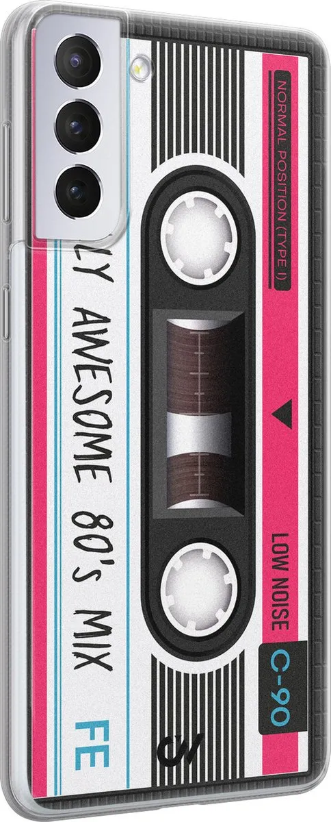 Casevibes Samsung Galaxy S21+ Hoesje - Cassette - Zwart
