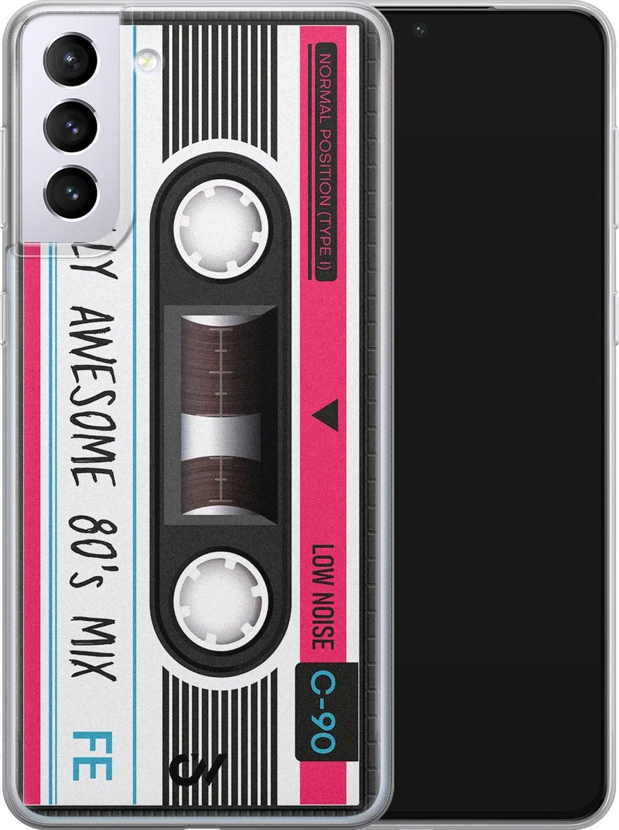 Casevibes Samsung Galaxy S21+ Hoesje - Cassette - Zwart