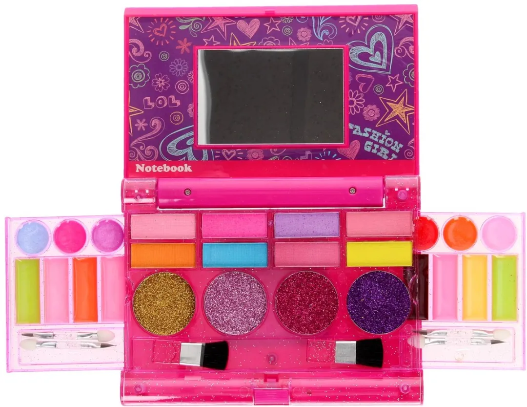 Johntoy Style Me Up Make-up 2 Seconden Opklapbaar Doosje - 6 Borsteltjes Roze