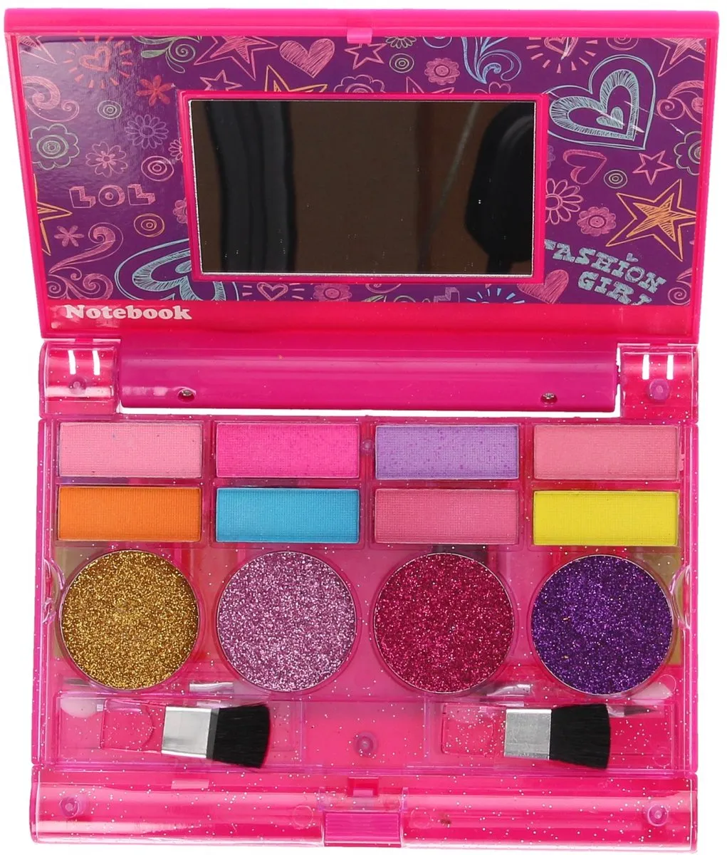 Johntoy Style Me Up Make-up 2 Seconden Opklapbaar Doosje - 6 Borsteltjes Roze