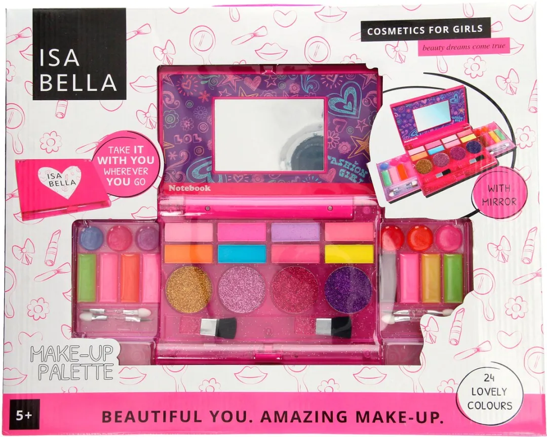 Johntoy Style Me Up Make-up 2 Seconden Opklapbaar Doosje - 6 Borsteltjes Roze