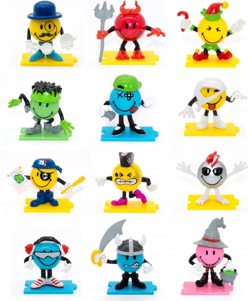 The Smileys - Maak je eigen Smiley door ze in en uit elkaar te zetten - Eindeloos combineren - 12-delig voor 2 hele smileys