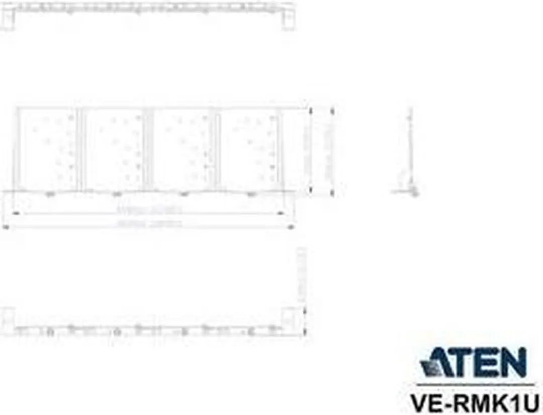 Aten VE-RMK1U Rek Mounting Kit - Video-extender Zwart