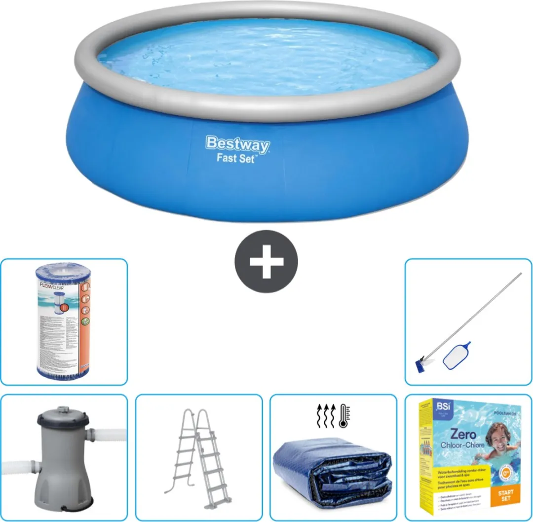 Bestway Fast Set Rond Zwembad 457x122cm Blauw