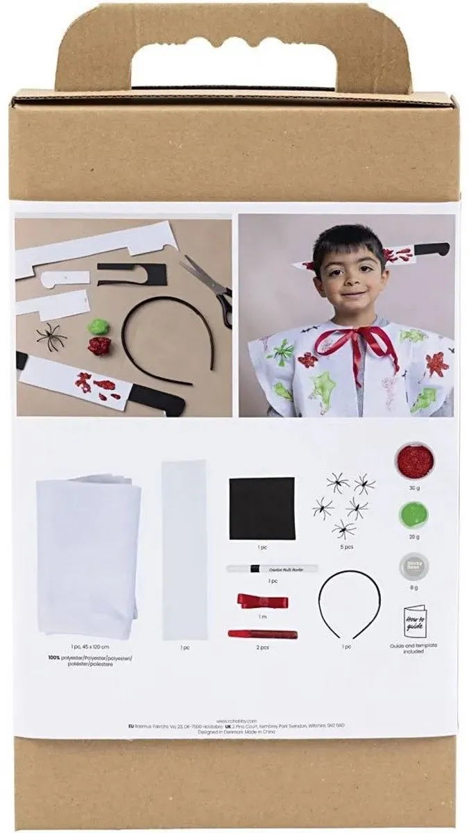 Creativ Company Griezelige Verkleedset Cape & Hoofdband - Multicolor