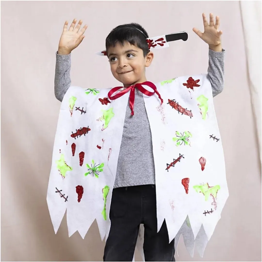 Creativ Company Griezelige Verkleedset Cape & Hoofdband - Multicolor