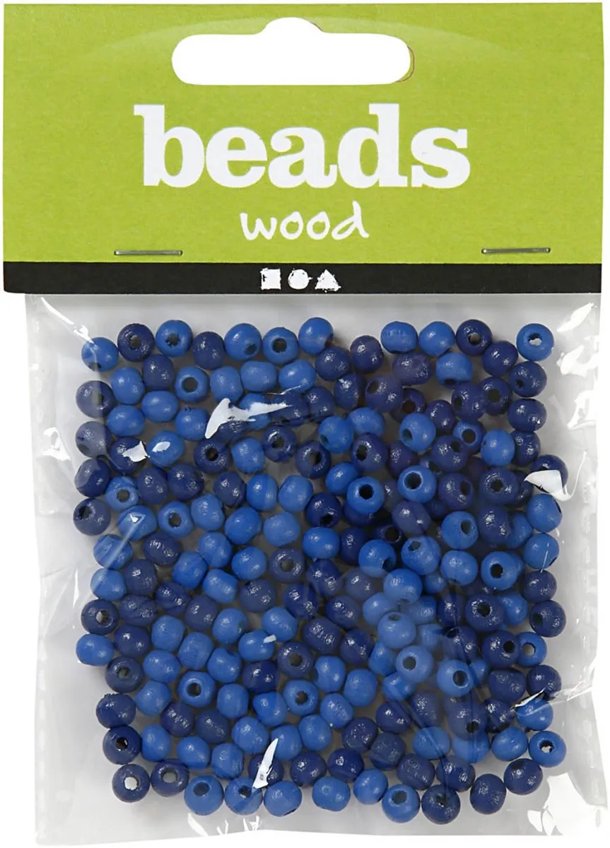 Creativ Company Houten kralen 5mm - Blauw - 150 Stuks