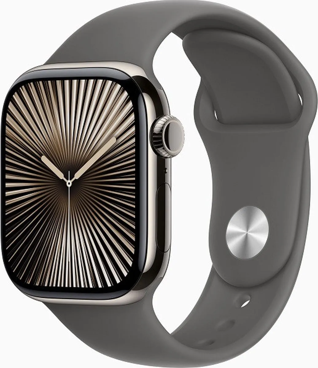 Apple Watch Series 10 46mm Natural Titanium - Stone Grey Band