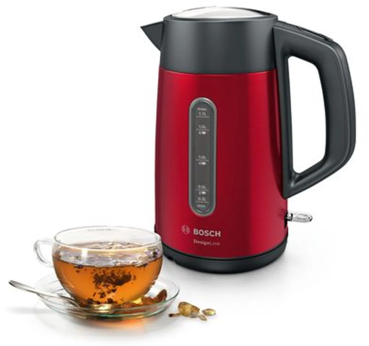 Bosch TWK4P434 DesignLine Waterkoker 2400W - 1.7L - Rood/Zwart - afbeelding 6 van 6