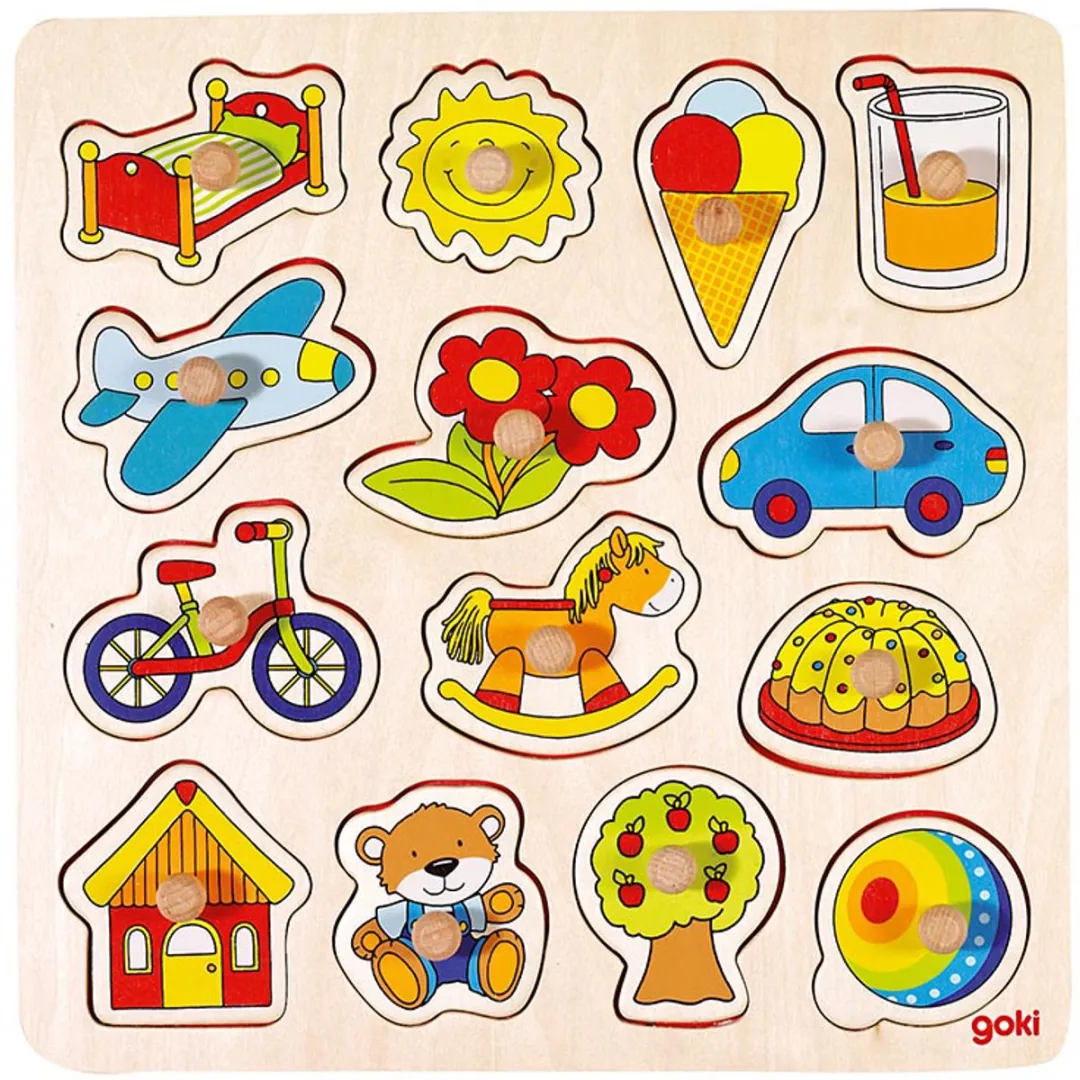 Goki Lift Out Puzzle 10 Stuks - Multi Kleuren
