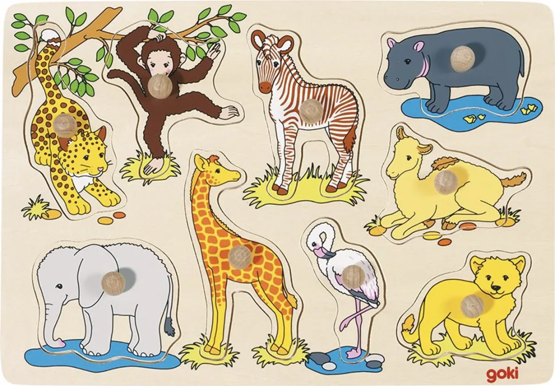 Goki Lift Out Puzzle 10 Stuks - Multi Kleuren