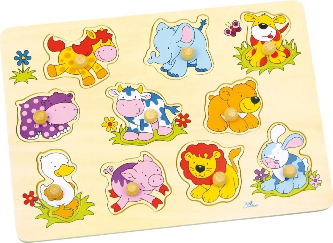 Goki Lift Out Puzzle 10 Stuks - Multi Kleuren