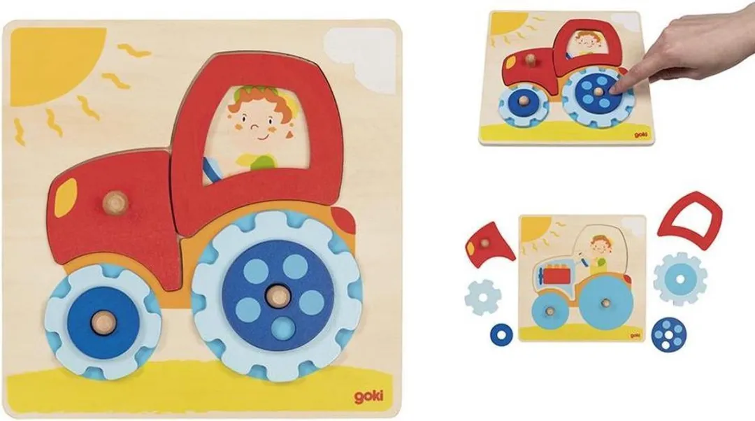 Goki Lift Out Puzzle 10 Stuks - Multi Kleuren