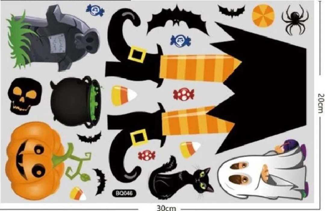 VinkToys Halloween Raamstickers - 102 Stuks (8-delig)
