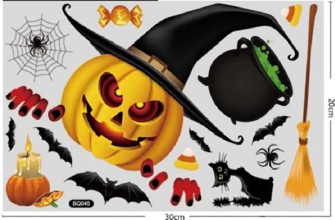 VinkToys Halloween Raamstickers - 102 Stuks (8-delig)