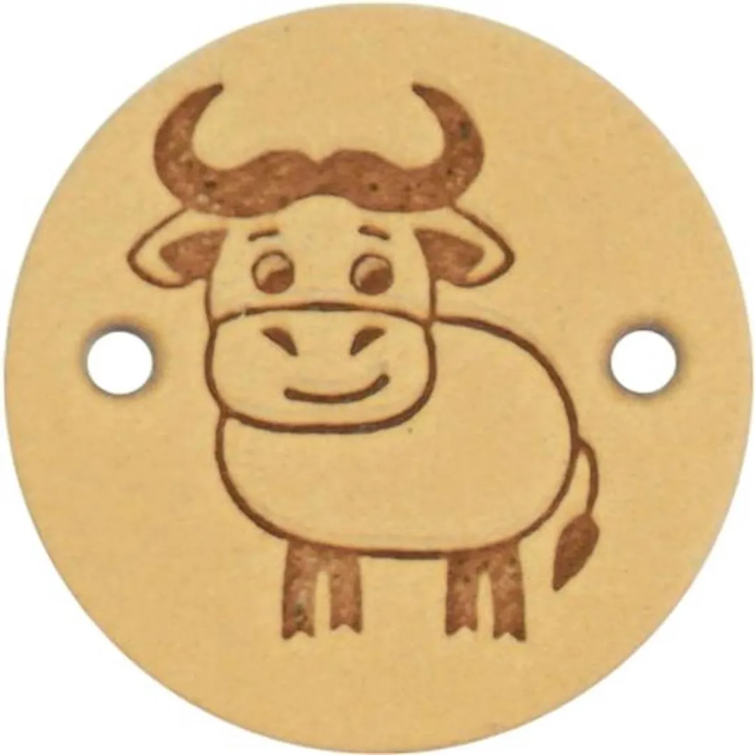 Durable Leren Label met Koe Opdruk