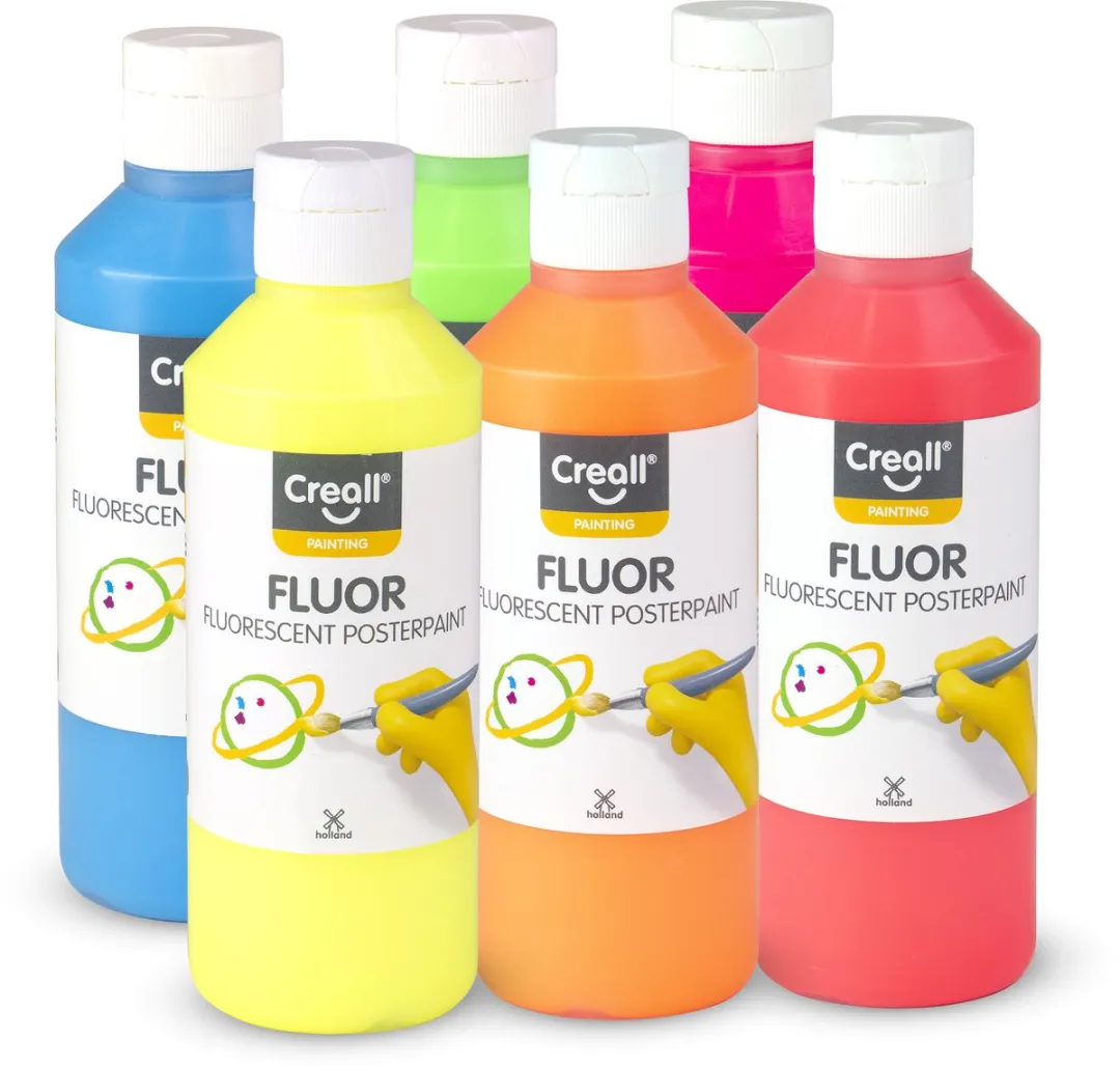 Creall Plakkaatverf Set Fluor 6x250ml