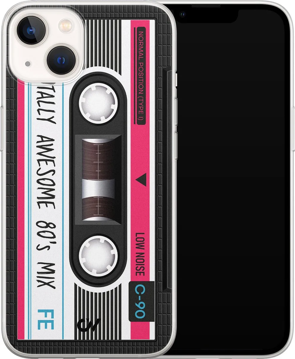 Casevibes iPhone 13 Hoesje Cassette - Zwart - A/13/UV/052