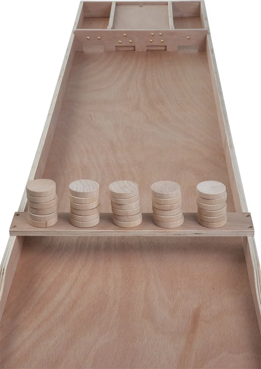 ThysToys Sjoelbak 200 cm - Wedstrijdsjoelbak van hout met 30 sjoelstenen