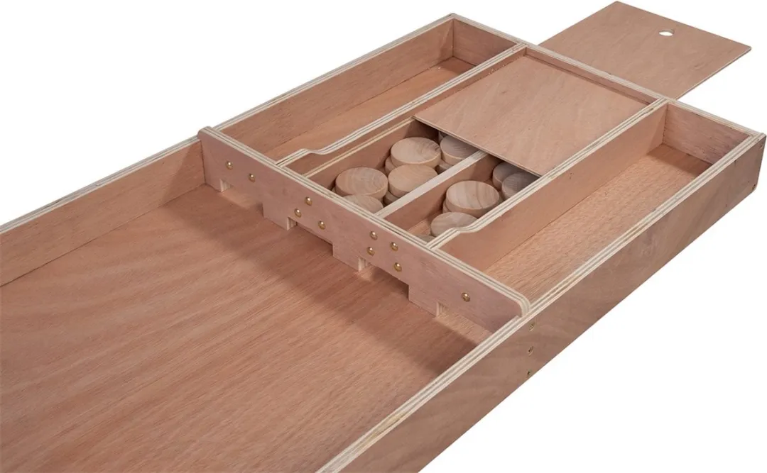 ThysToys Sjoelbak 200 cm - Wedstrijdsjoelbak van hout met 30 sjoelstenen