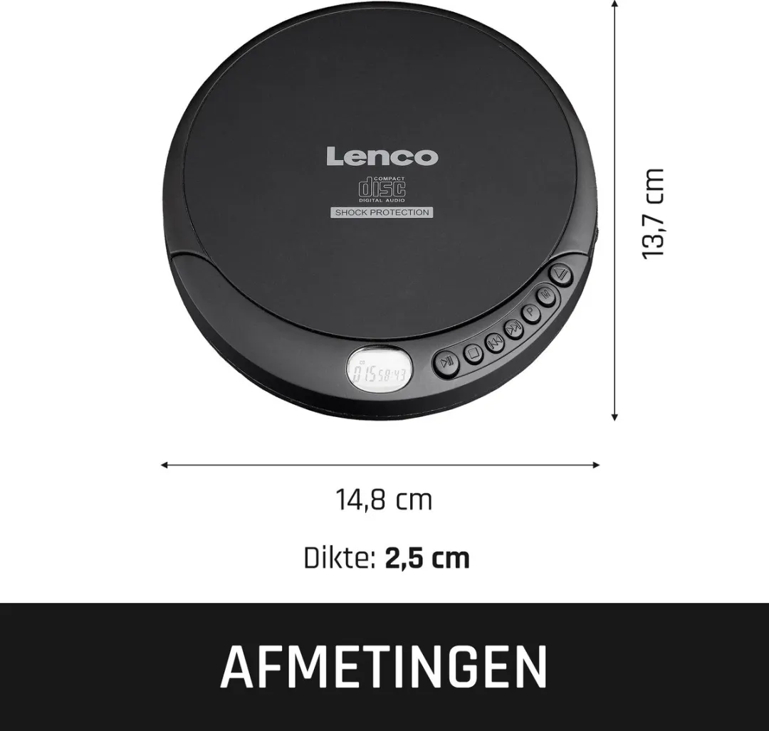 Lenco CD-200 Discman - Anti-Shock Zwart