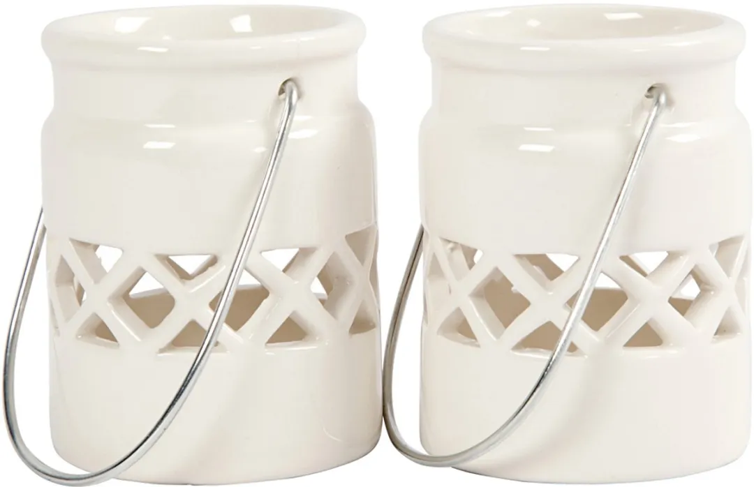 Creativ Company Porseleinen Lantaarn 8cm - 2 Stuks Multicolor