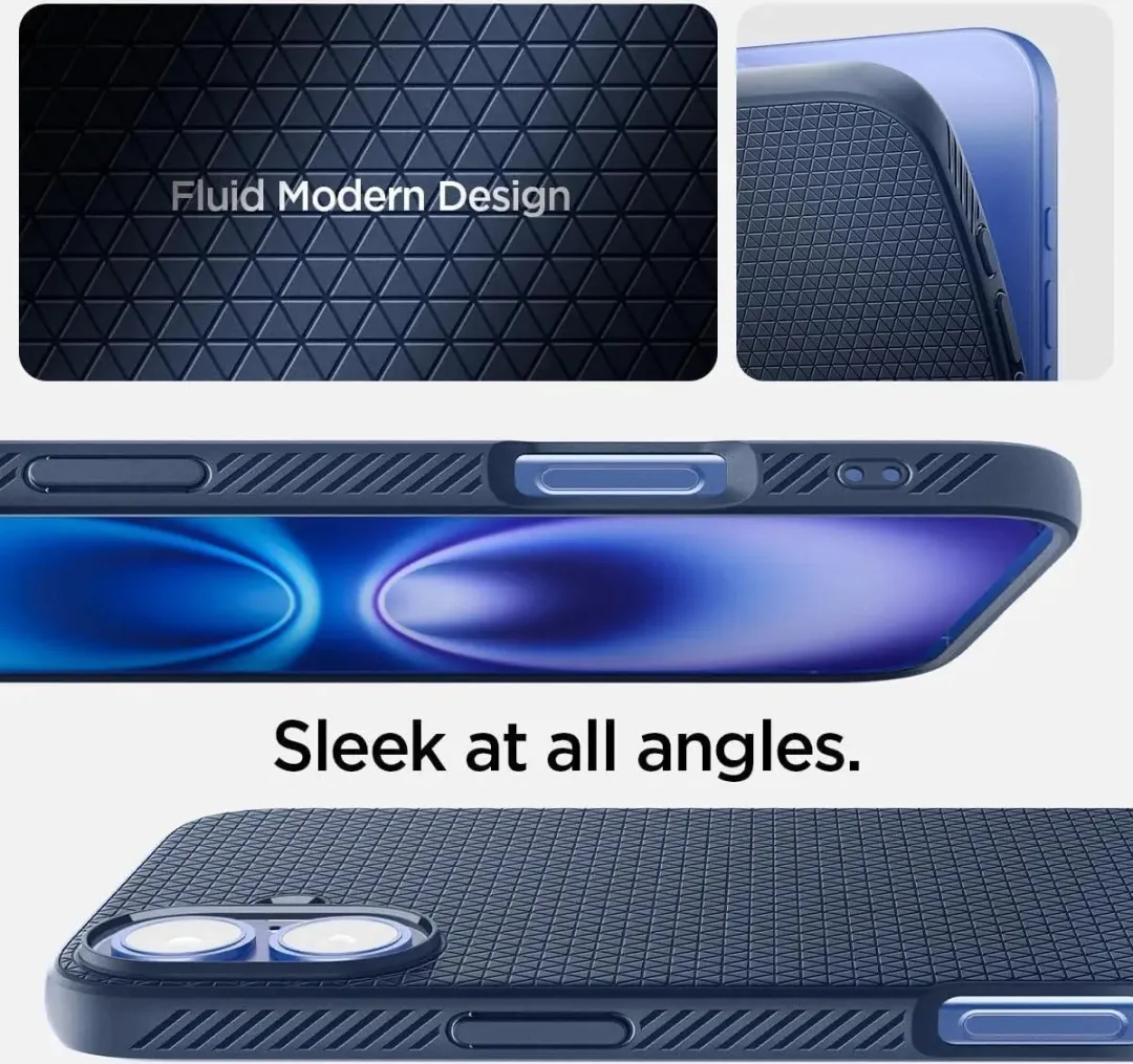 Spigen Liquid Air Hoesje ACS08067 - iPhone 16 Plus - Blauw - afbeelding 6 van 6