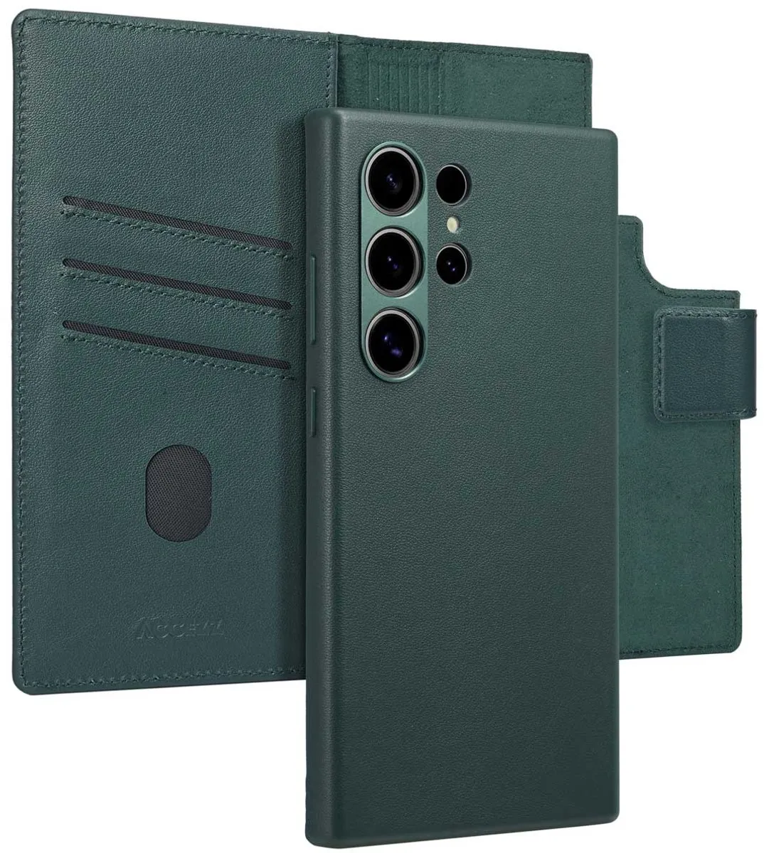 Accezz Hoesje Samsung Galaxy S24 Ultra 2-in-1 Leather Bookcase - Cedar Green