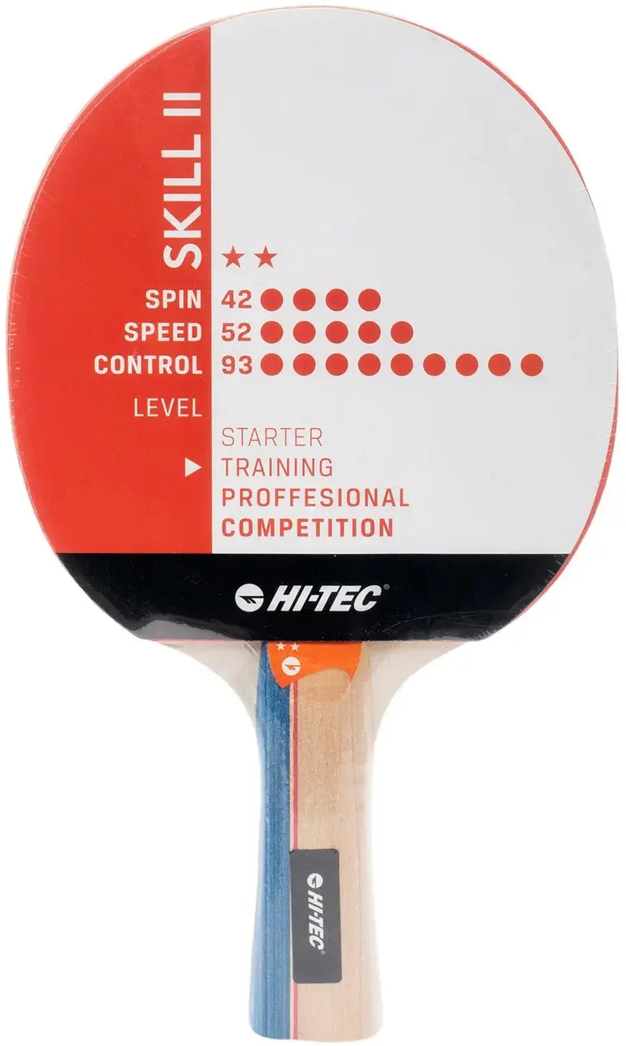 Hi-Tec Skill II Tafeltennisracket - Oranje/Zwart - afbeelding 2 van 2