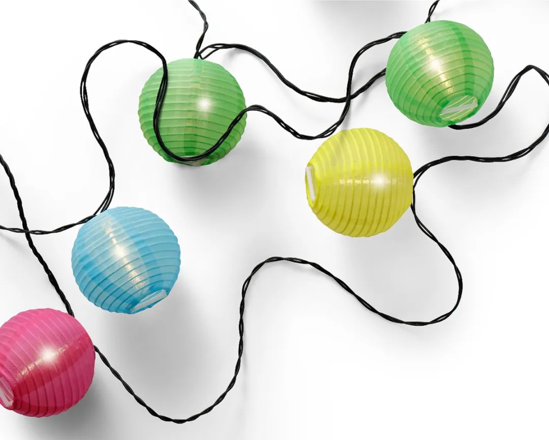 Lumineo Lichtsnoer LED Lampionnen - 14,5m - 20 Stuks - Multicolor