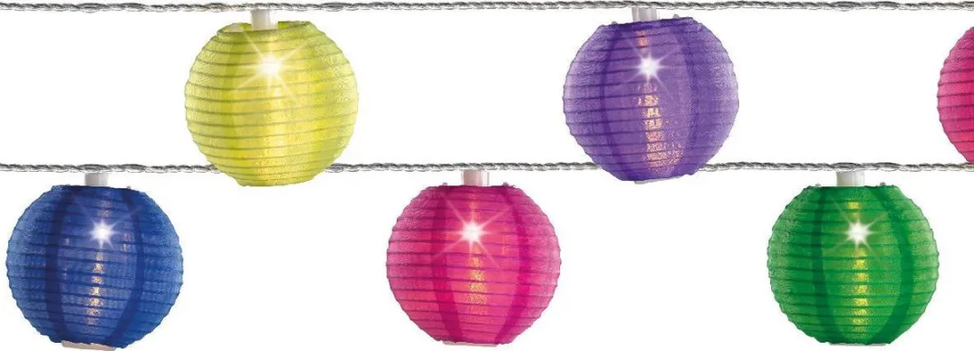 Lumineo Lichtsnoer LED Lampionnen - 14,5m - 20 Stuks - Multicolor - afbeelding 6 van 6