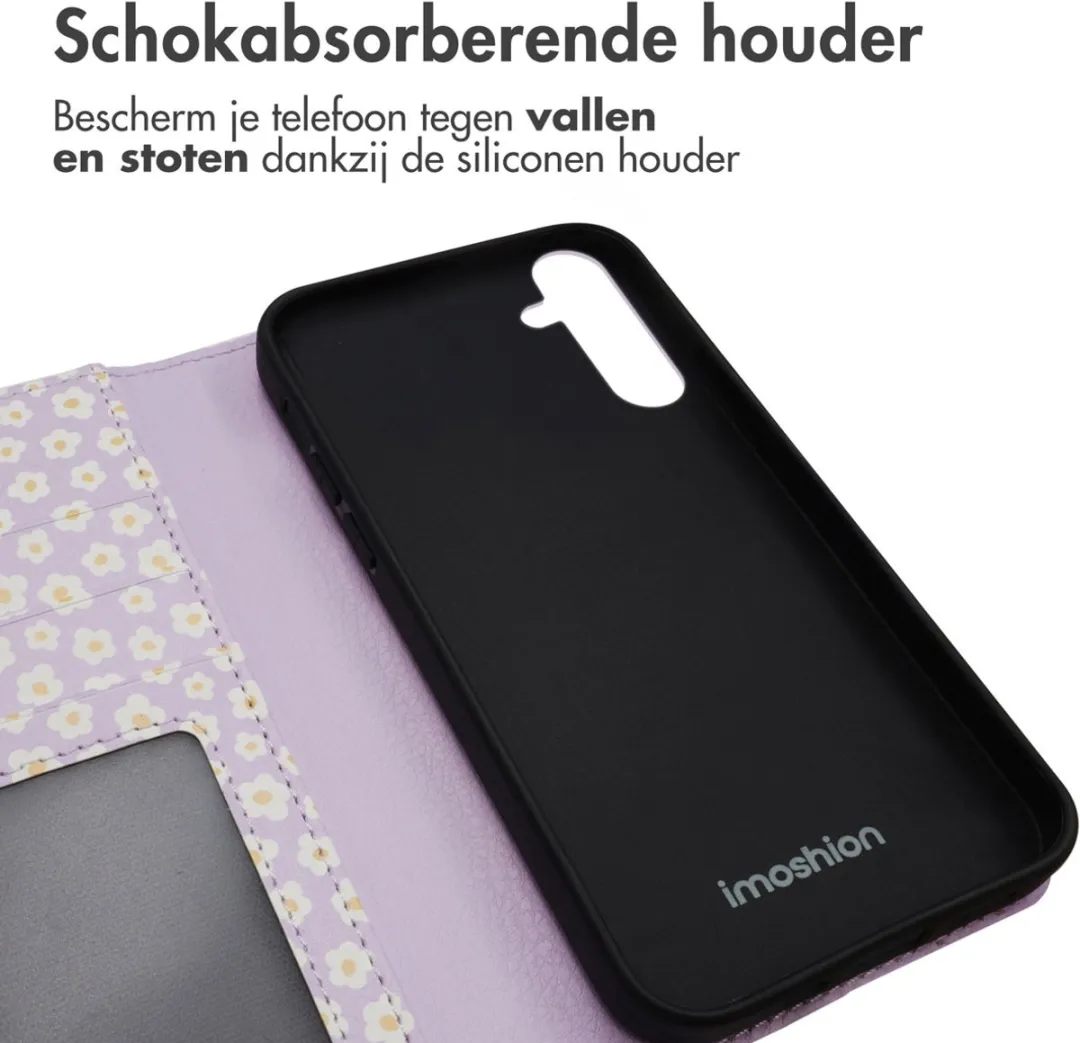 Imoshion Galaxy A35 Hoesje 3 Pasjes - White Daisy