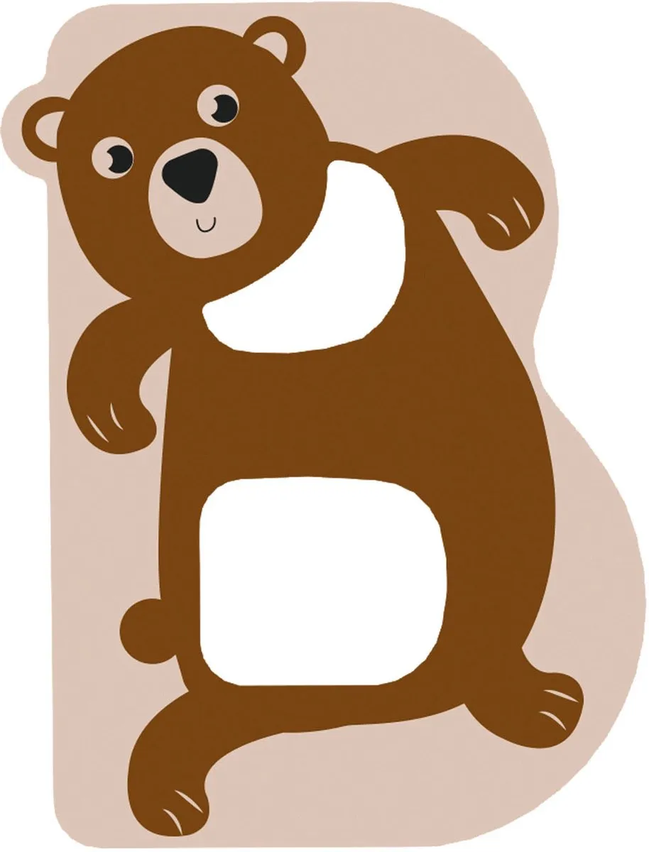 Small Foot Houten Kinderletter B - Berenontwerp - Meerkleurig - afbeelding 3 van 4