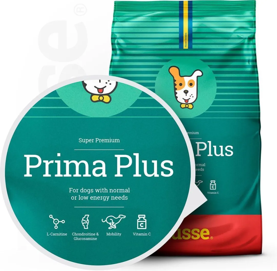 Husse Prima Plus - Hondenvoer Droog, Hondenbrokken, Droogvoer, Hondenvoeding - 100% Natuurlijk - 3 x 7 kg