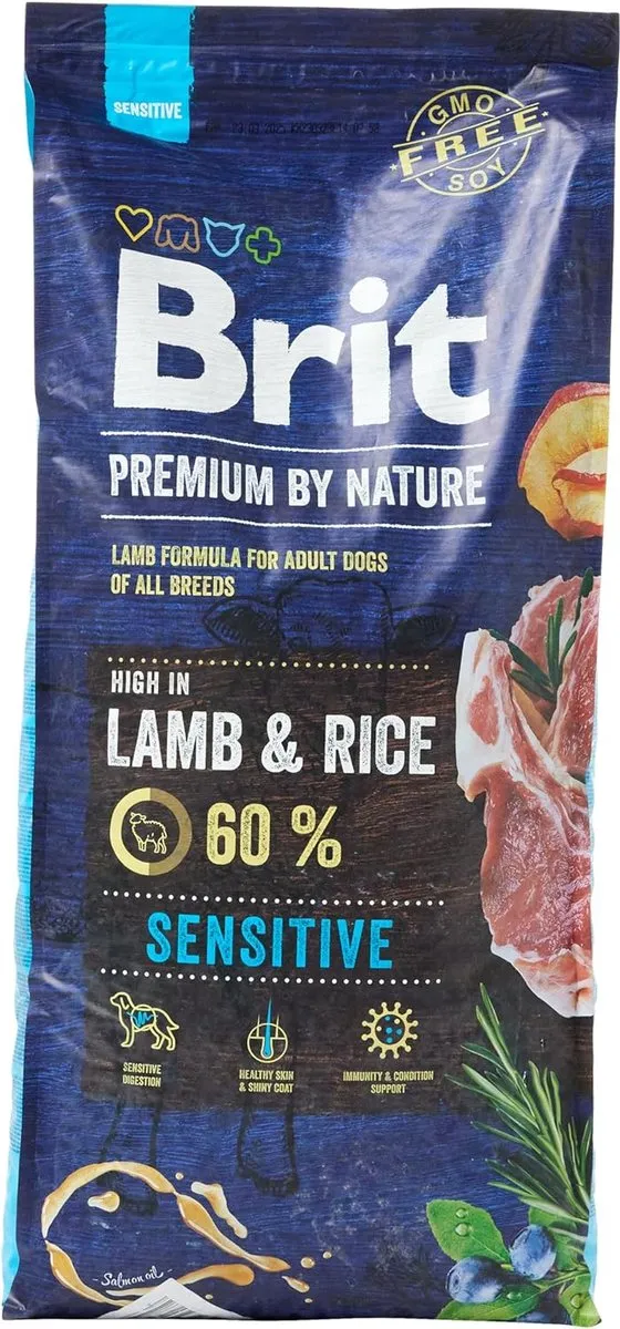 Brit Premium by Nature hondenvoer Sensitive Lamb 15+1 kg - Hond