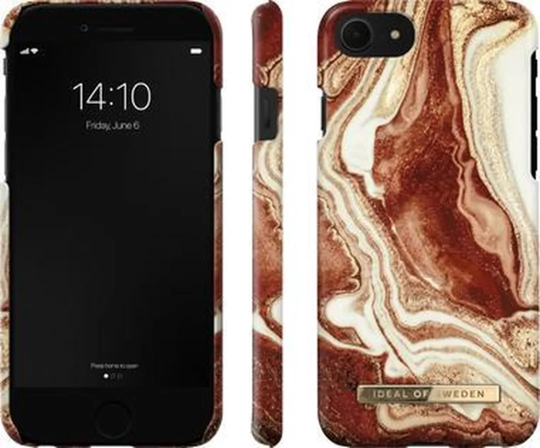 iDeal of Sweden Fashion Case iPhone 8/7/6/6s/SE - Golden Rusty Marble