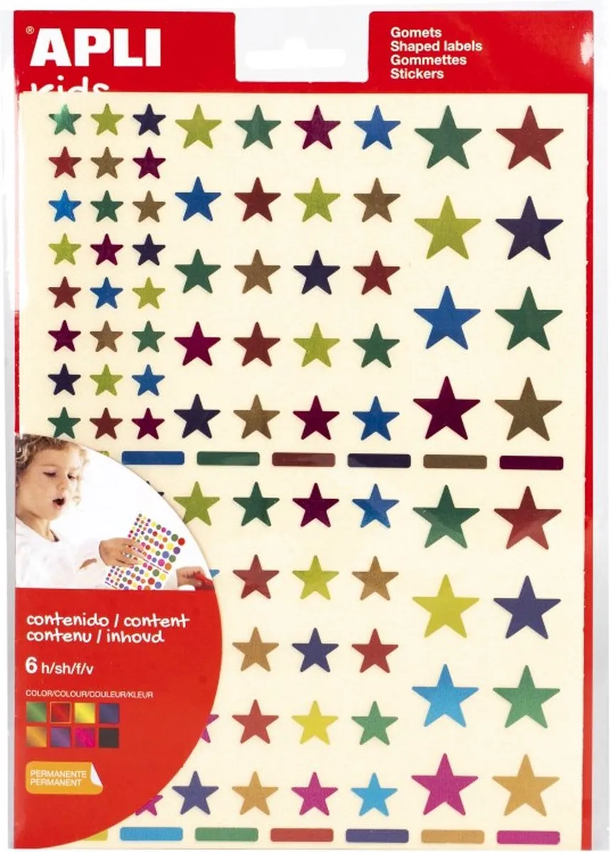 Apli Kids Metallic Stickers Sterren