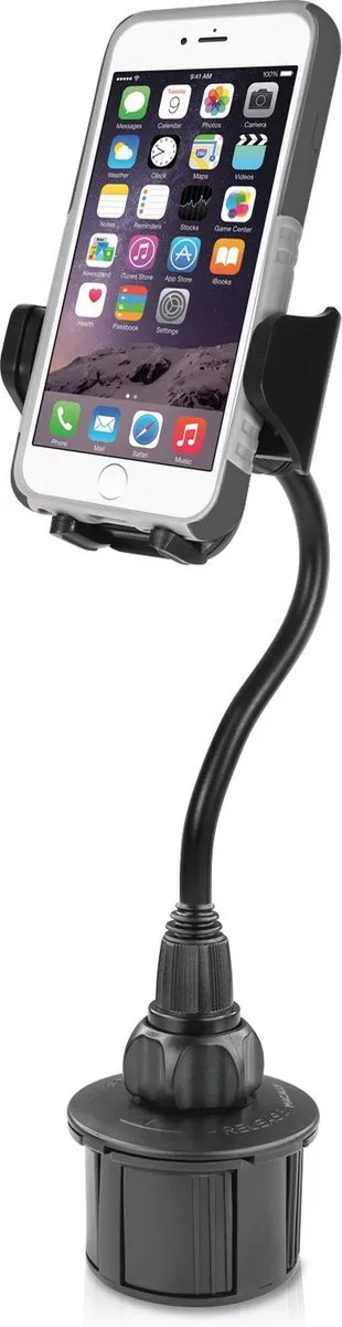 Macally MCUP2XL verstelbare telefoonhouder voor in de autobekerhouder - Met 20 cm lange flexibele hals