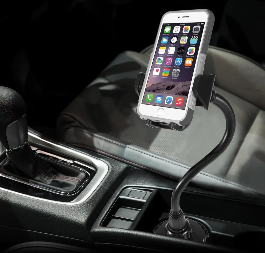 Macally MCUP2XL verstelbare telefoonhouder voor in de autobekerhouder - Met 20 cm lange flexibele hals