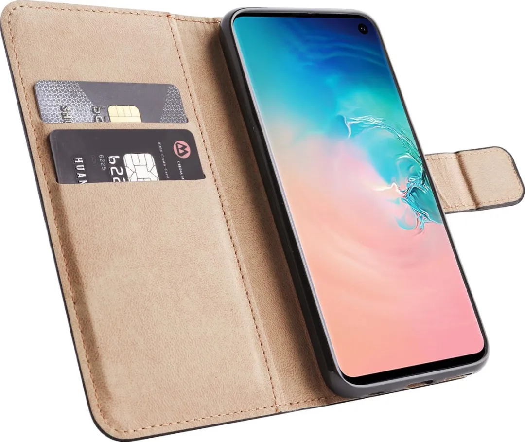 BMAX Leren Book Case Hoesje S10e - 2 Pasjes - Zwart