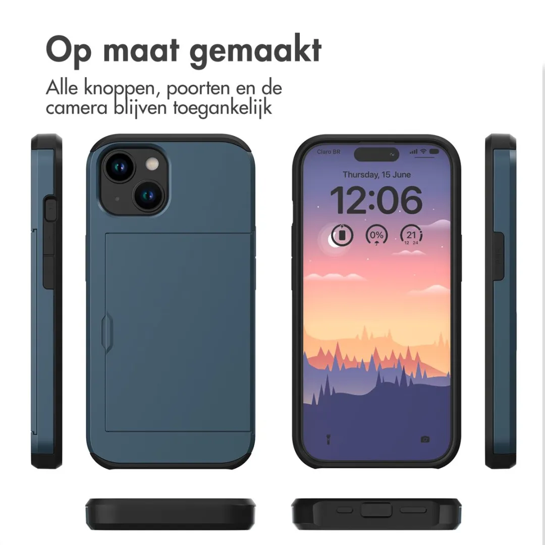 Imoshion Hoesje iPhone 15 met Pasjeshouder - Donkerblauw