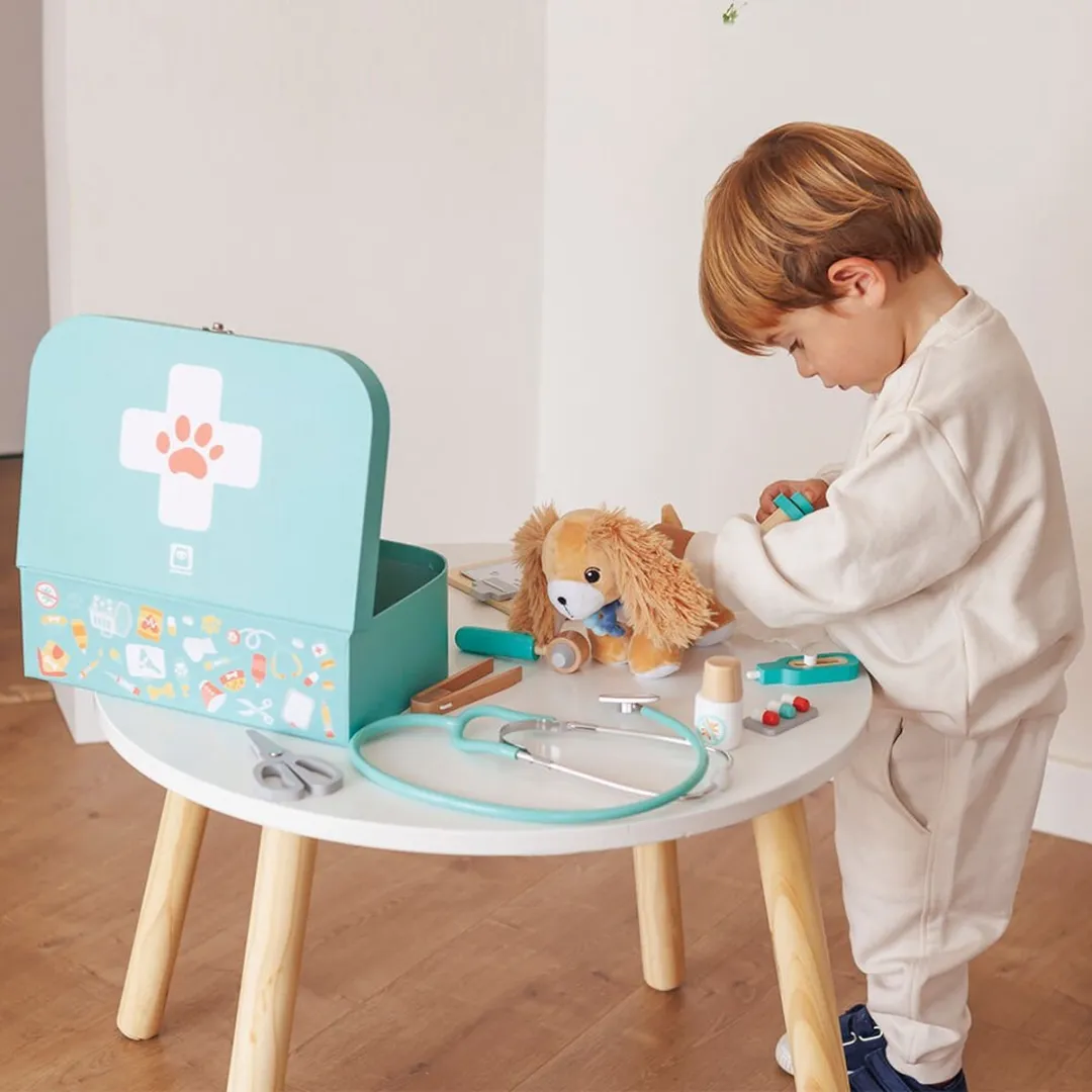 Eurekakids Dokterskoffer Dierenarts - Groene knuffelhond met accessoires