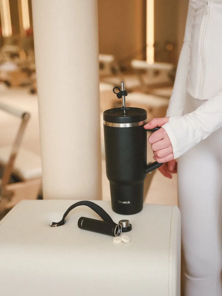 Qwetch Travel Cup Geïsoleerd 900ml - Zwart - afbeelding 3 van 5