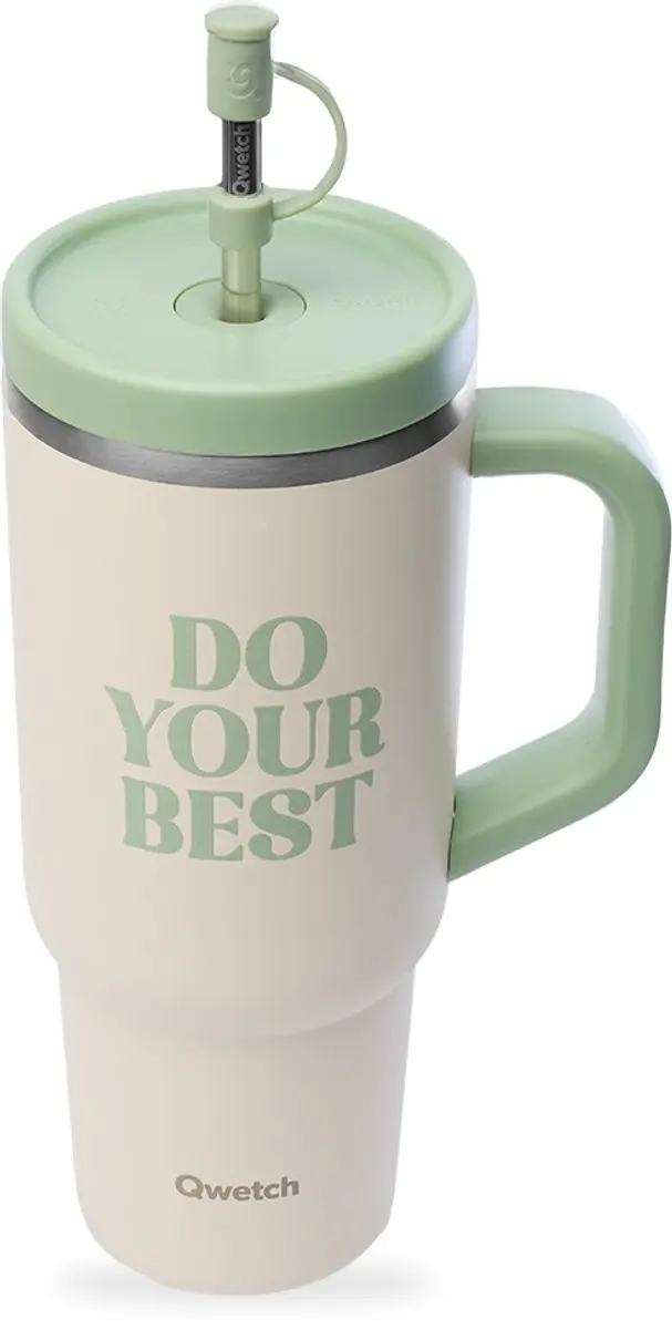 Qwetch Level Up Travel Cup QD3969 - 900ml - Zand - afbeelding 2 van 4