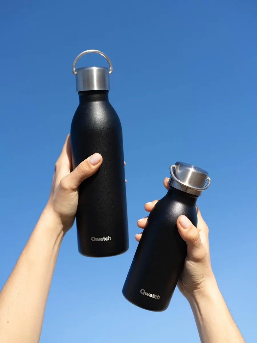 Qwetch Active Geïsoleerde Thermosfles 1000ml - Mat Zwart - afbeelding 6 van 6