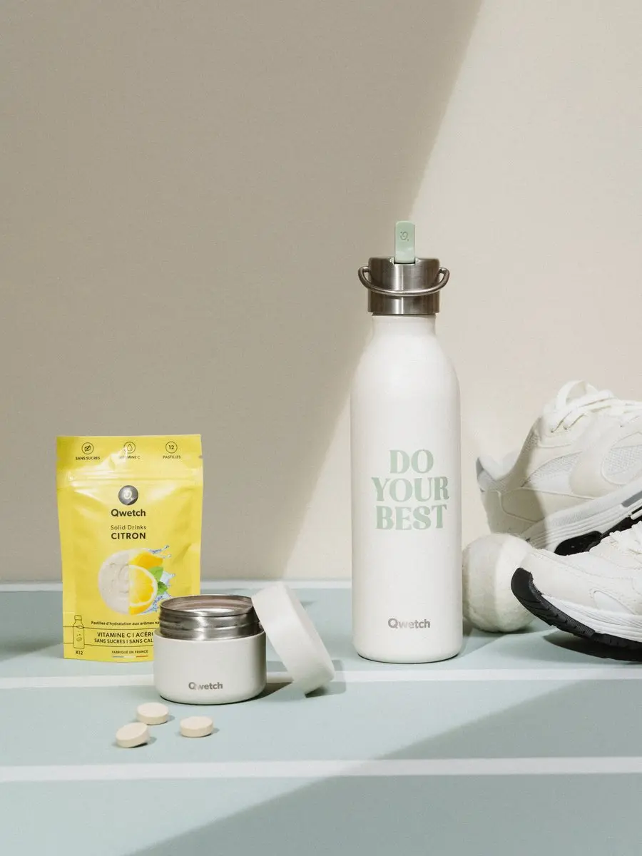 Qwetch Active Level Up Thermosfles - 600ml - Zand - afbeelding 2 van 3