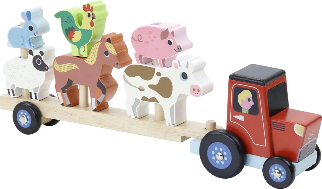 Vilac Houten Stapeldieren Tractor - VI7602 - Multicolor