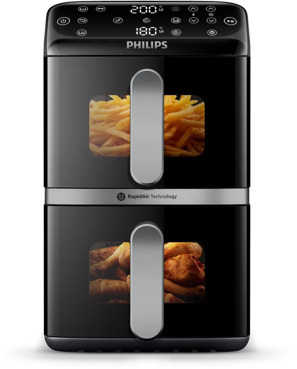 Philips 4000 Series NA461/00 Dual-Stack Airfryer 10L - Zwart