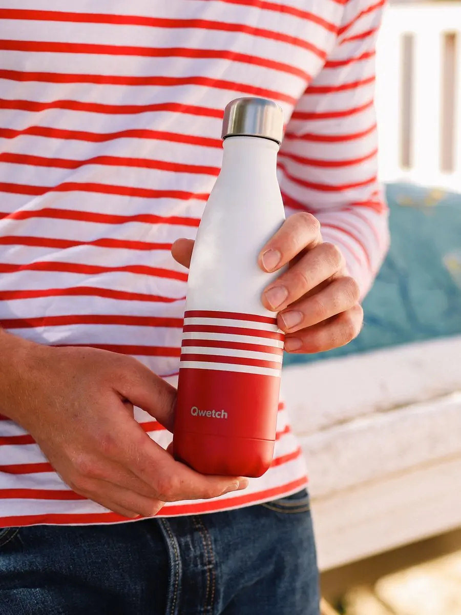 Qwetch Originals Thermosfles 260ml - Marinière Rood - afbeelding 2 van 6