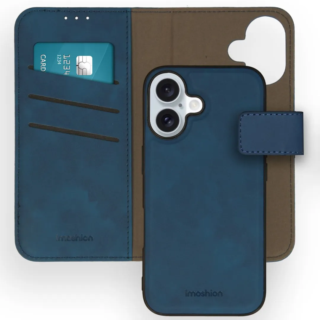 Imoshion Hoesje iPhone 16 2-in-1 Bookcase Blauw - 3 Pasjes
